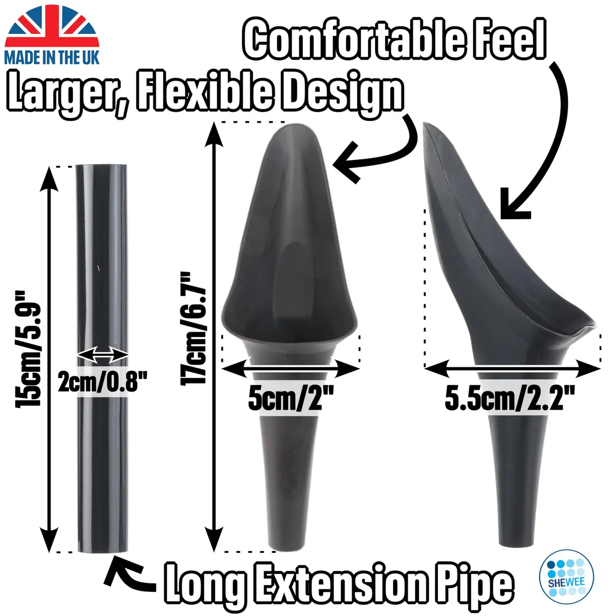 SHEWEE Flexi Female Urinal Funnel Black | Stand to Pee Device for Women - view 6
