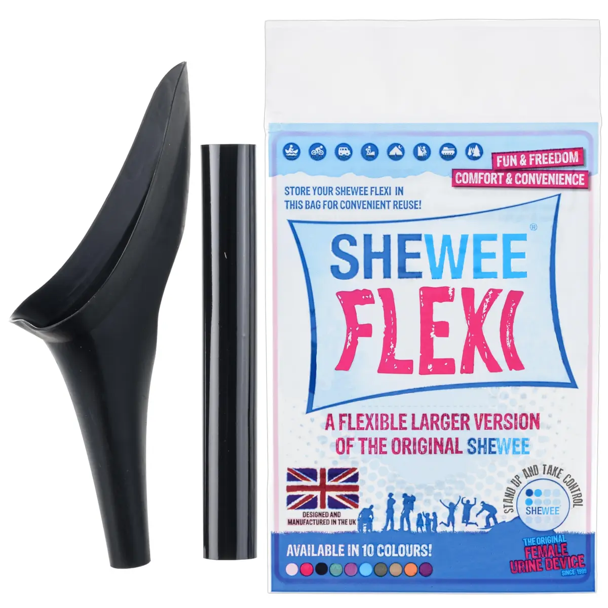 SHEWEE Flexi Female Urinal Funnel Black | Stand to Pee Device for Women - main product image