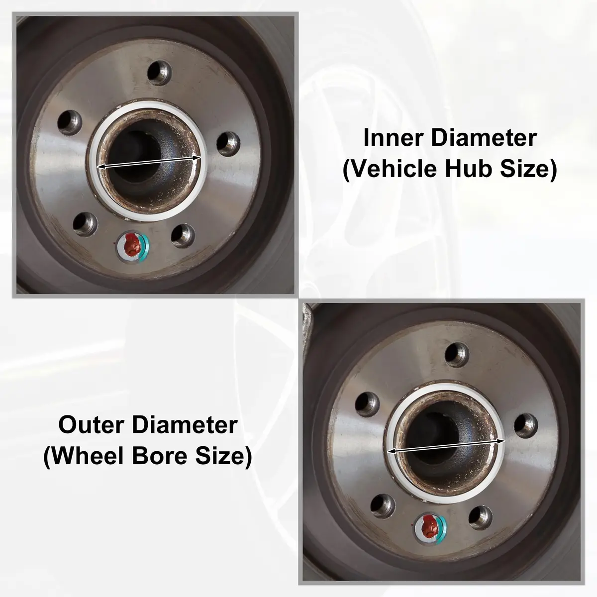X AUTOHAUX Plastic Hub Centric Rings 57.1mm ID to 66.6mm OD | Eliminate Steering Vibrations - view 8