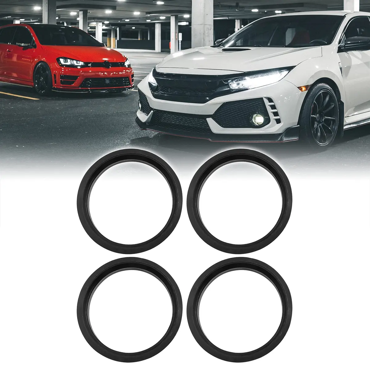 X AUTOHAUX Plastic Hub Centric Rings 57.1mm ID to 66.6mm OD | Eliminate Steering Vibrations - view 2