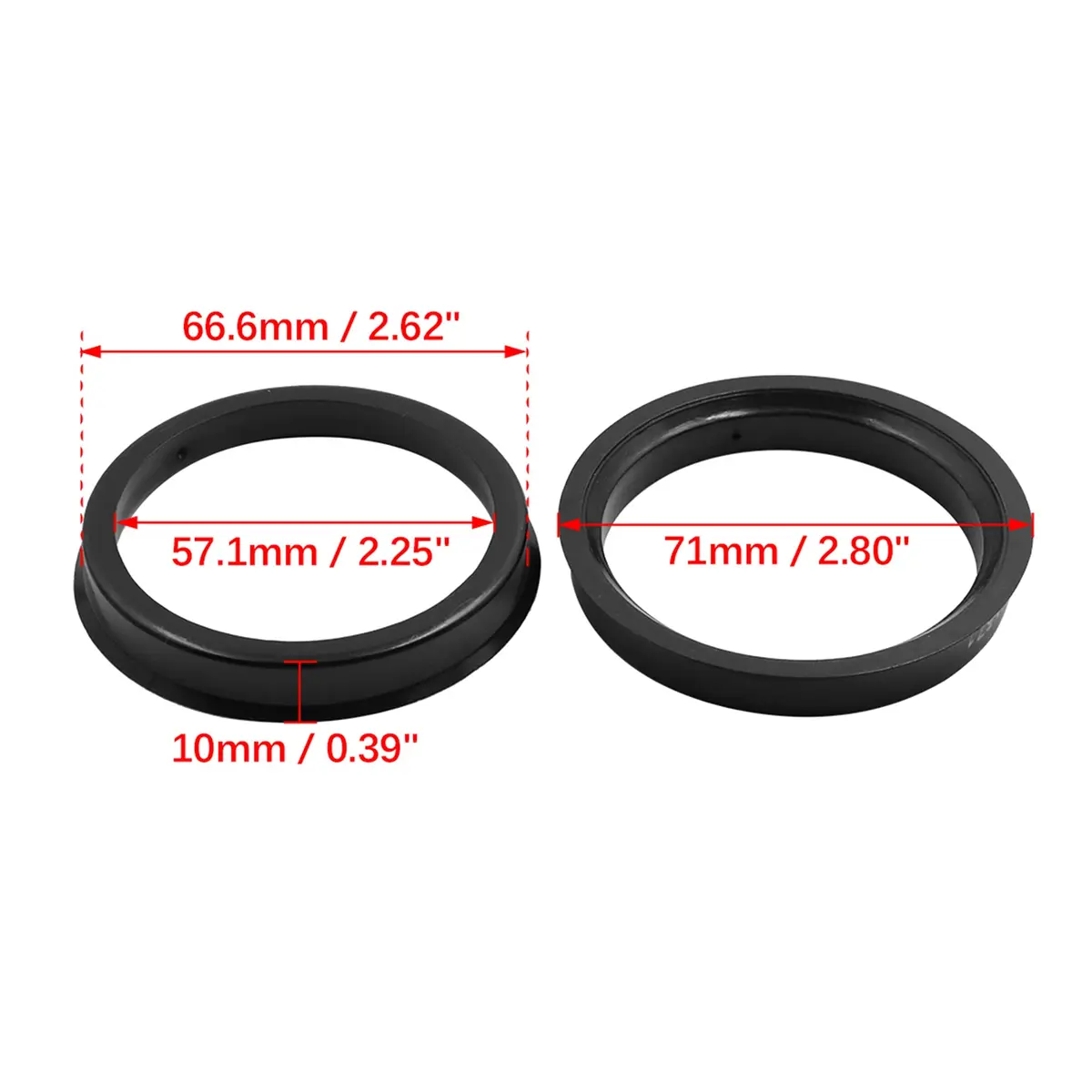 X AUTOHAUX Plastic Hub Centric Rings 57.1mm ID to 66.6mm OD | Eliminate Steering Vibrations - view 4