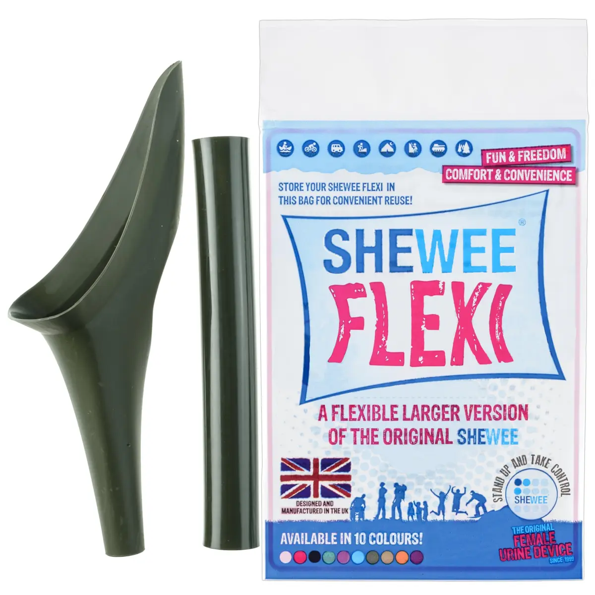 SHEWEE Flexi Female Urinal Funnel 35g (1.23oz) NATO Green | Stand to Pee Device for Women - main product image