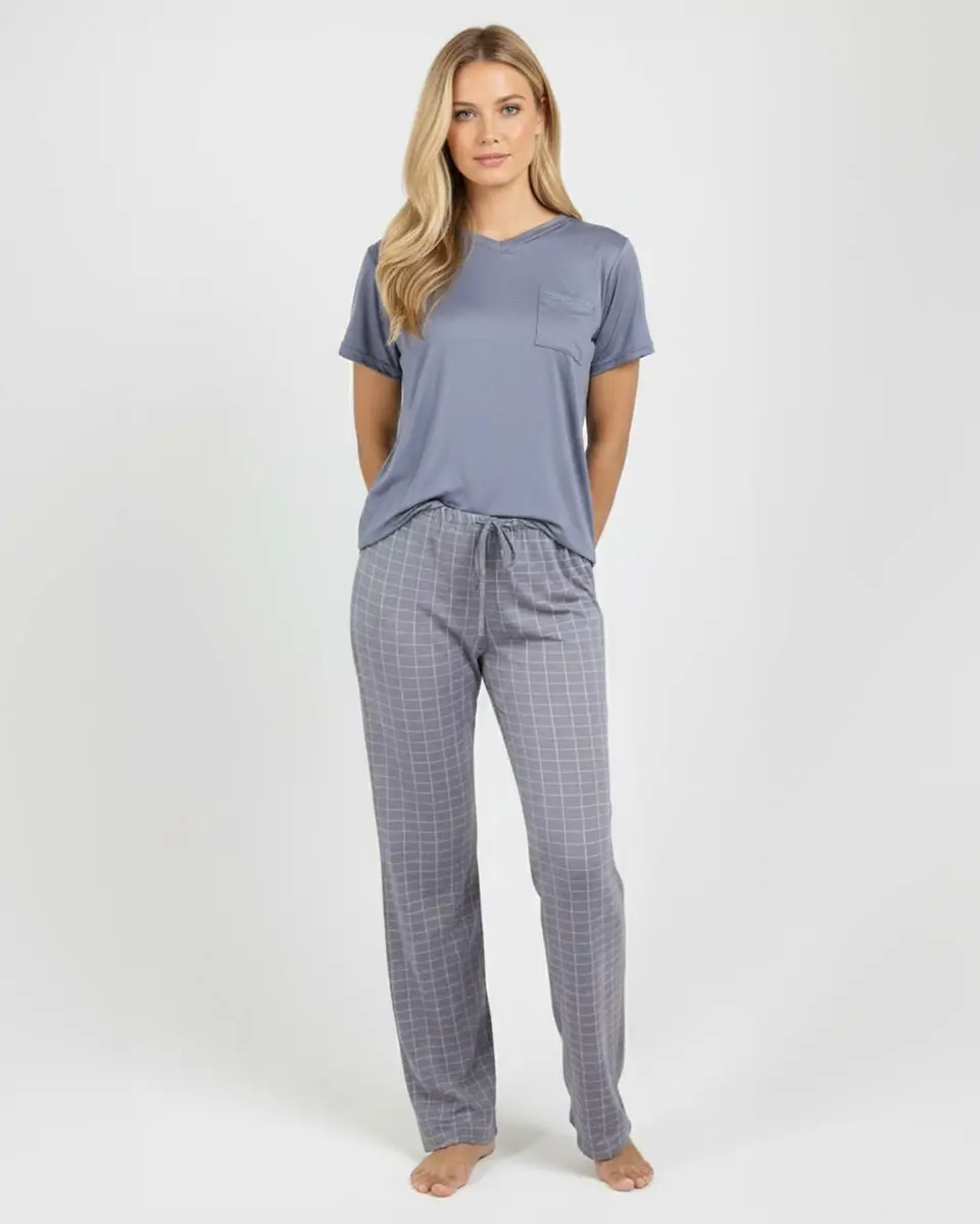 Real Essentials Women's Pajama Sets Short Sleeve | Silky Soft, Relaxed Fit, 2-Pack, US Sizing - view 5