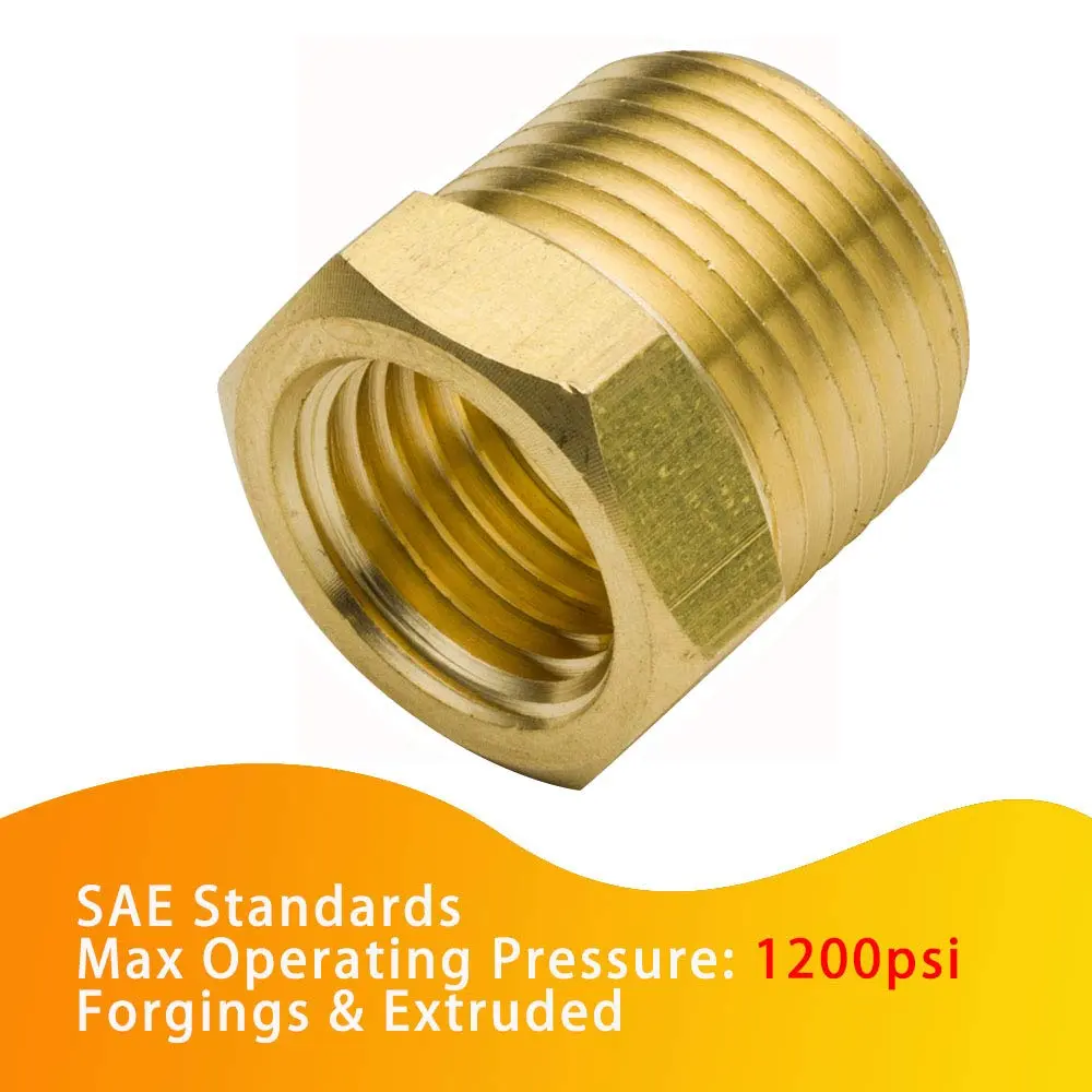 Legines NPT Bushing 3/4" Male x 3/8" Female | Brass Pipe Fitting for High-Pressure Use - view 2