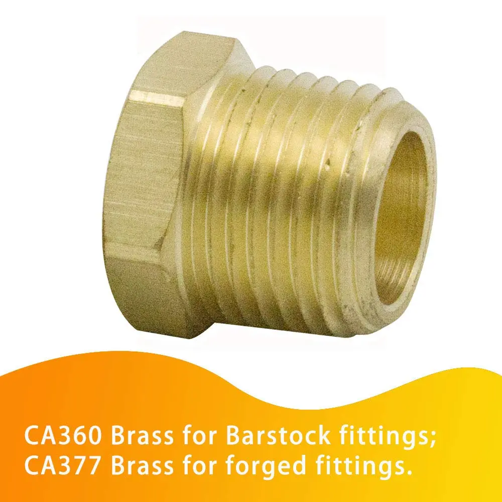 Legines NPT Bushing 3/4" Male x 3/8" Female | Brass Pipe Fitting for High-Pressure Use - view 3