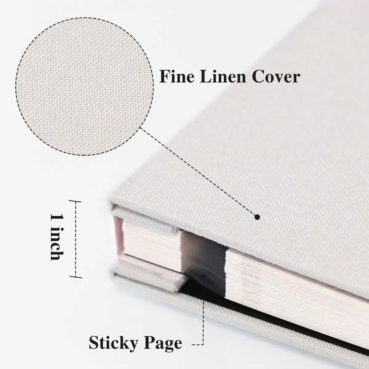 Vienrose Self Adhesive Photo Album 11"x10.6" | Linen Scrapbook for 4x6 & 8x10 Photos, 40 Pages - view 3