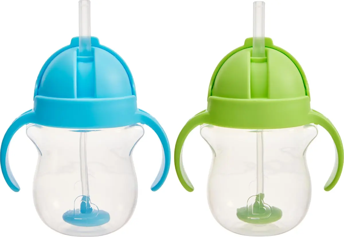 Munchkin Any Angle Sippy Cups for Toddlers 2 Pack | Spill Proof Weighted Straw with Handles - main product image