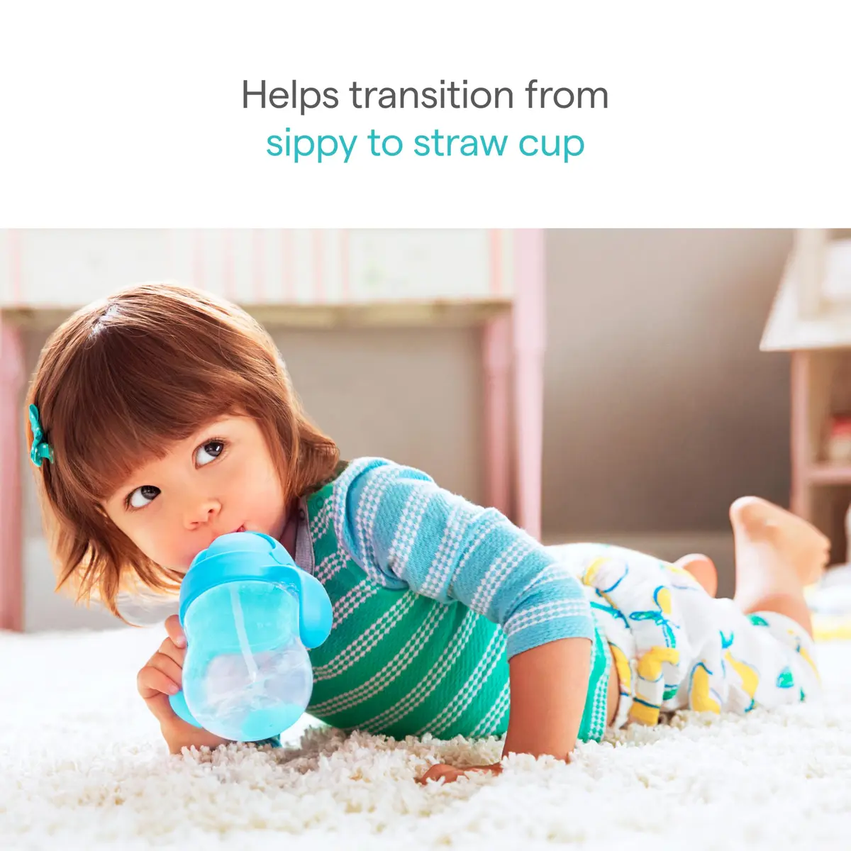 Munchkin Any Angle Sippy Cups for Toddlers 2 Pack | Spill Proof Weighted Straw with Handles - view 2