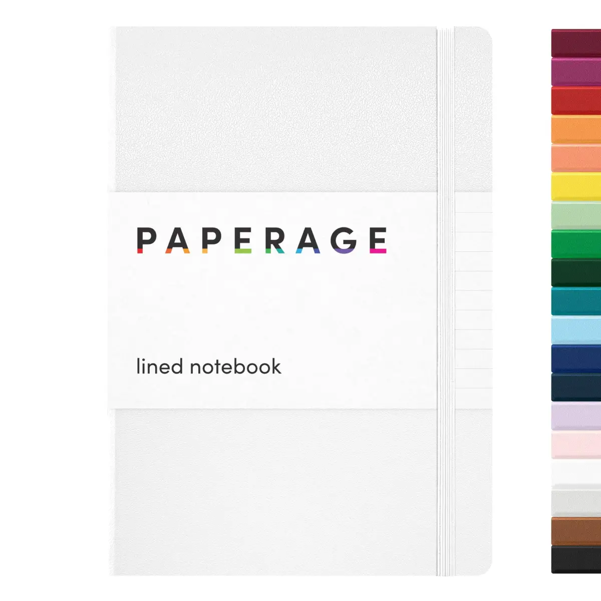 PAPERAGE Lined Journal Notebook, Hardcover Journal for Work, School & Note Taking, 160 Pages, 5.6" x 8", College Ruled, White - main product image