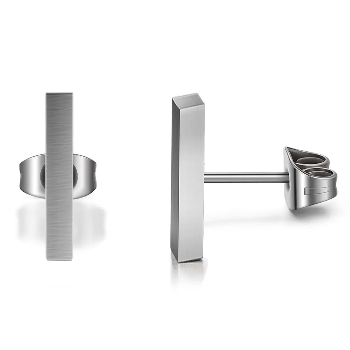 TGNEL Titanium Long Rectangle Bar Stud Earrings | Hypoallergenic for Sensitive Ears - main product image