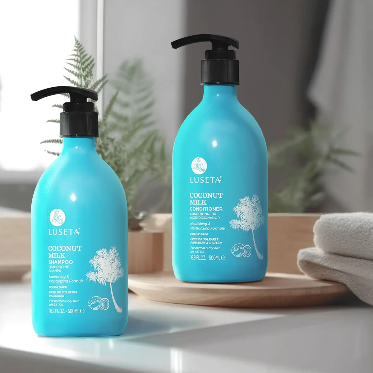 L LUSETA Coconut Oil Shampoo and Conditioner for Dry Hair 16.9oz*2 | Nourishing Hydration with Natural Oils - view 5