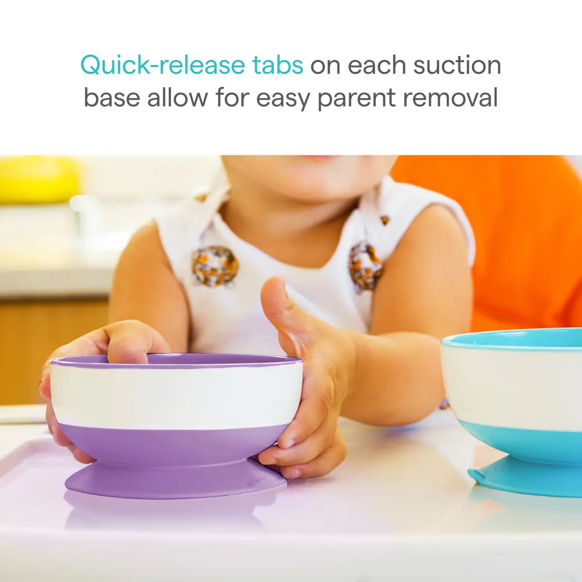 Munchkin Stay Put Suction Bowls for Baby and Toddler, 3 Pack, Blue/Green/Purple | BPA-Free Silicone Feeding Bowls for Infants 6+ Months - view 3
