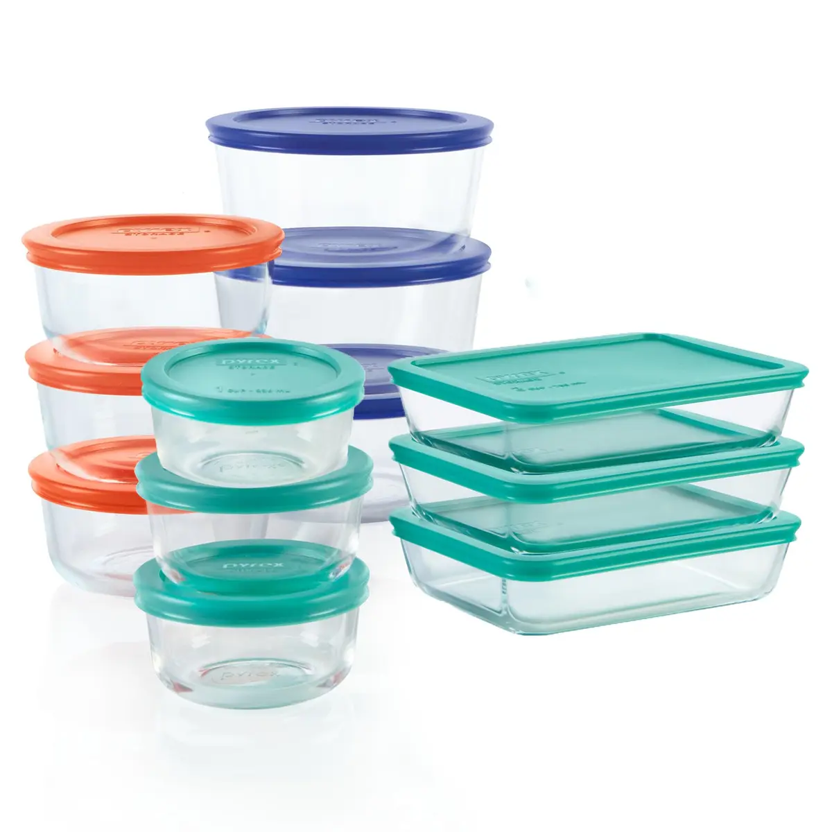 Pyrex Simply Store Glass Food Storage Containers Set 12-Pack | Airtight & Leak Resistant for Kitchen Pantry - main product image