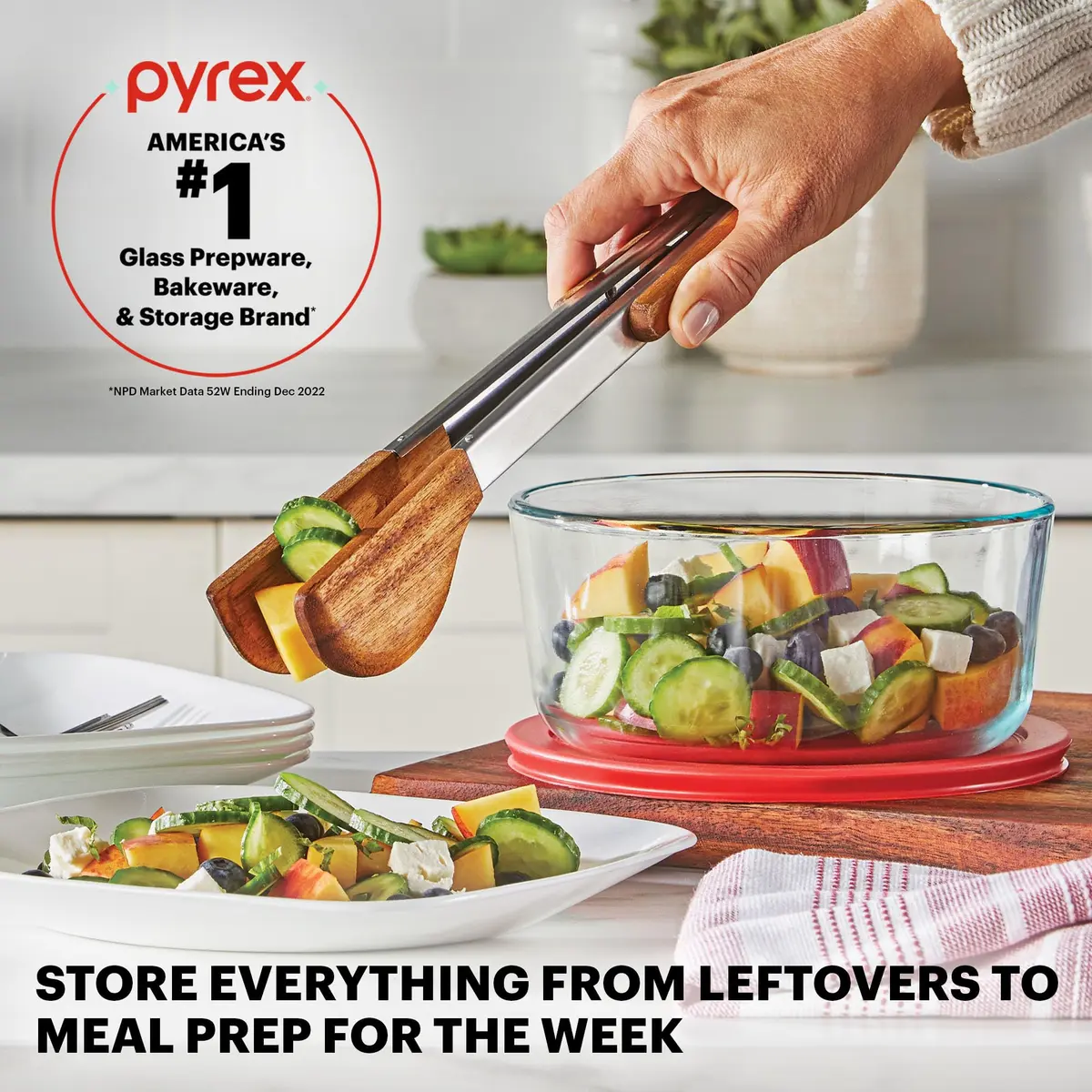 Pyrex Simply Store Glass Food Storage Containers Set 12-Pack | Airtight & Leak Resistant for Kitchen Pantry - view 5