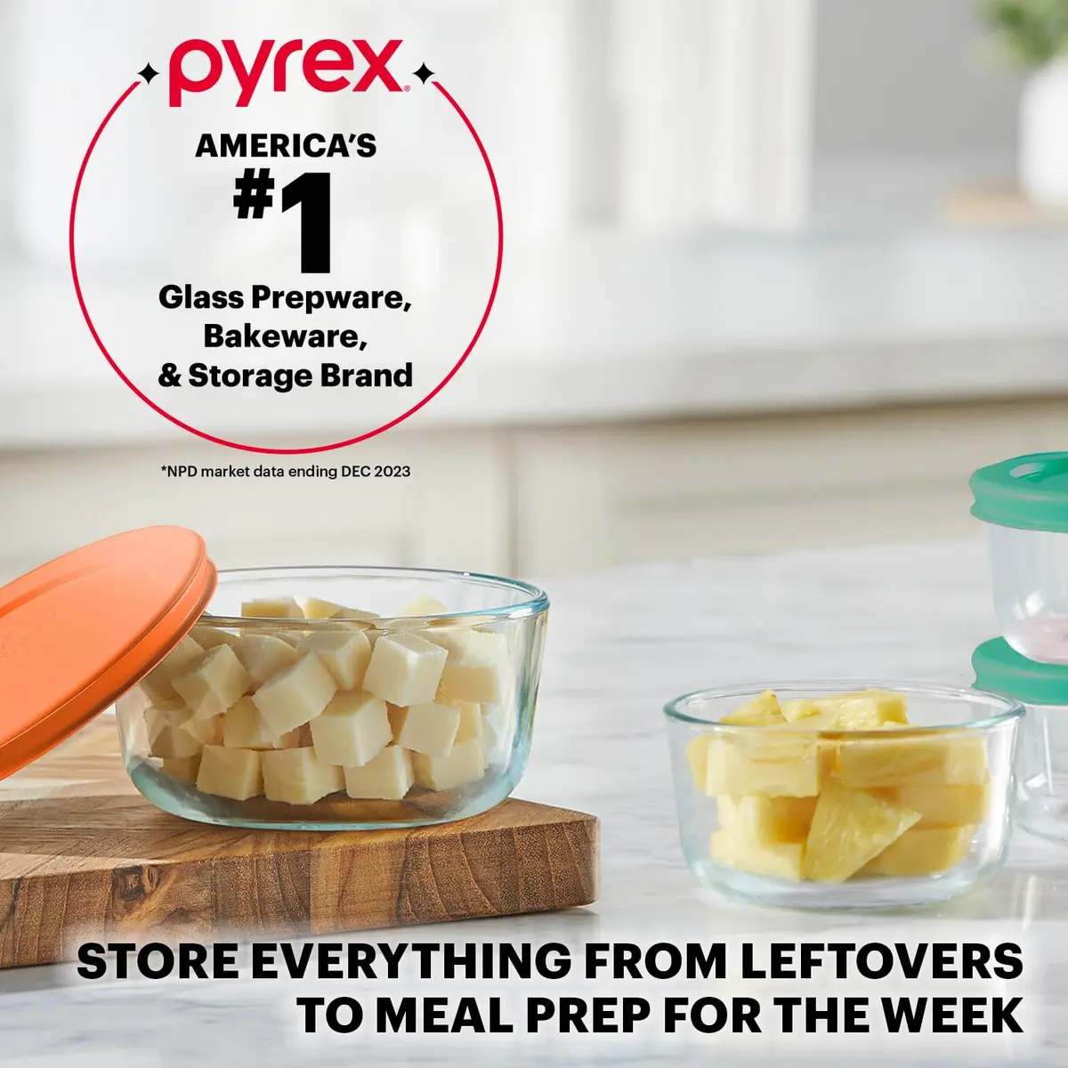 Pyrex Simply Store 16-Piece Small Glass Food Storage Containers Set with Lids | Airtight & Leak Resistant - view 5