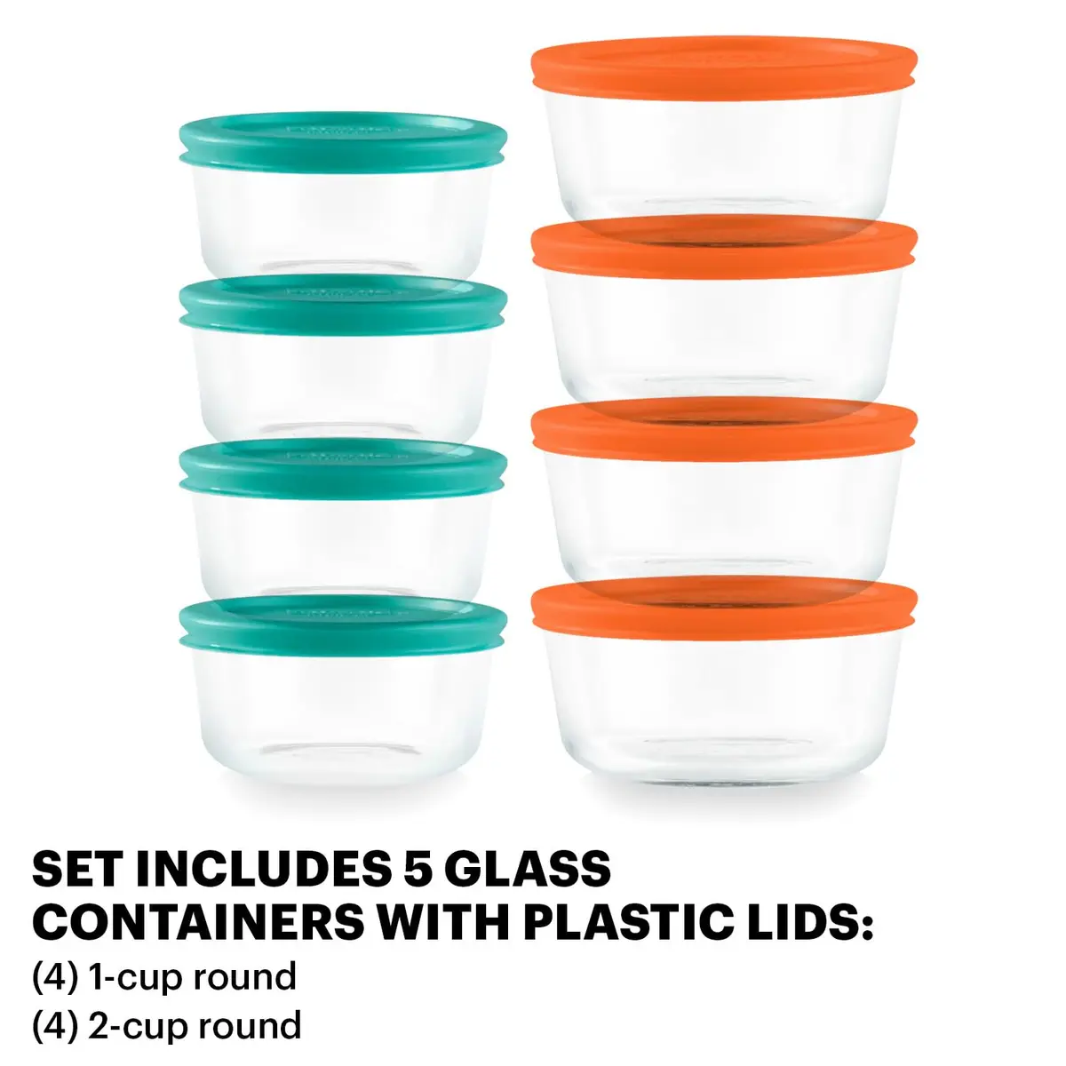 Pyrex Simply Store 16-Piece Small Glass Food Storage Containers Set with Lids | Airtight & Leak Resistant - view 2