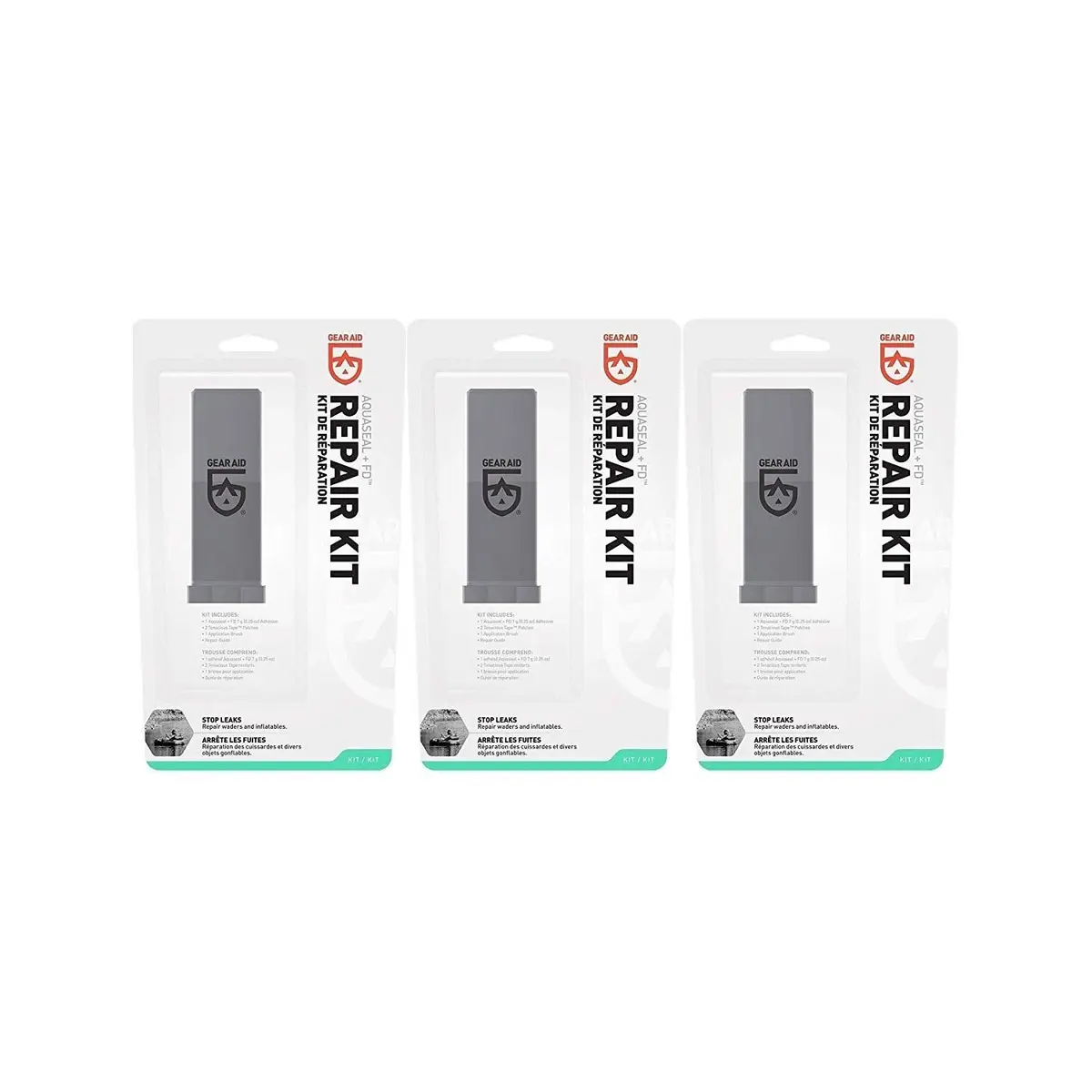 GEAR AID Aquaseal Wader and Boot Repair Kit 3 Pack | Waterproof Adhesive and Patch Kit for Neoprene, GORE-TEX, and Outdoor Gear - main product image