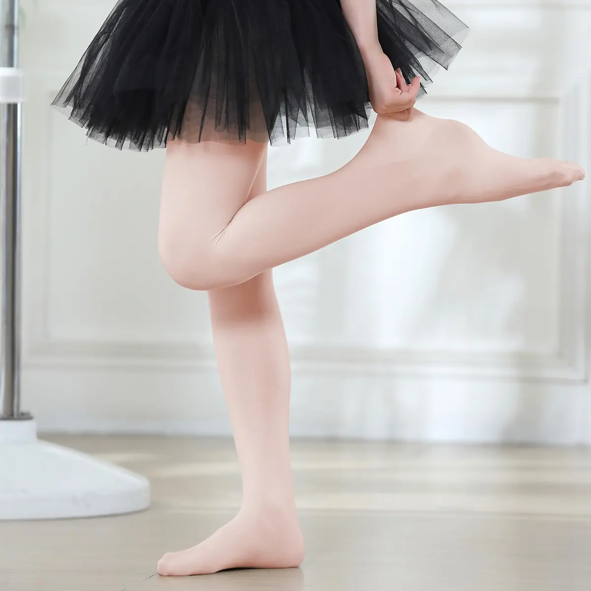 DIPUG Girls Ballet Tights Size 5-8 Years | Soft, Durable & Breathable Pink Footed Dancewear - view 4