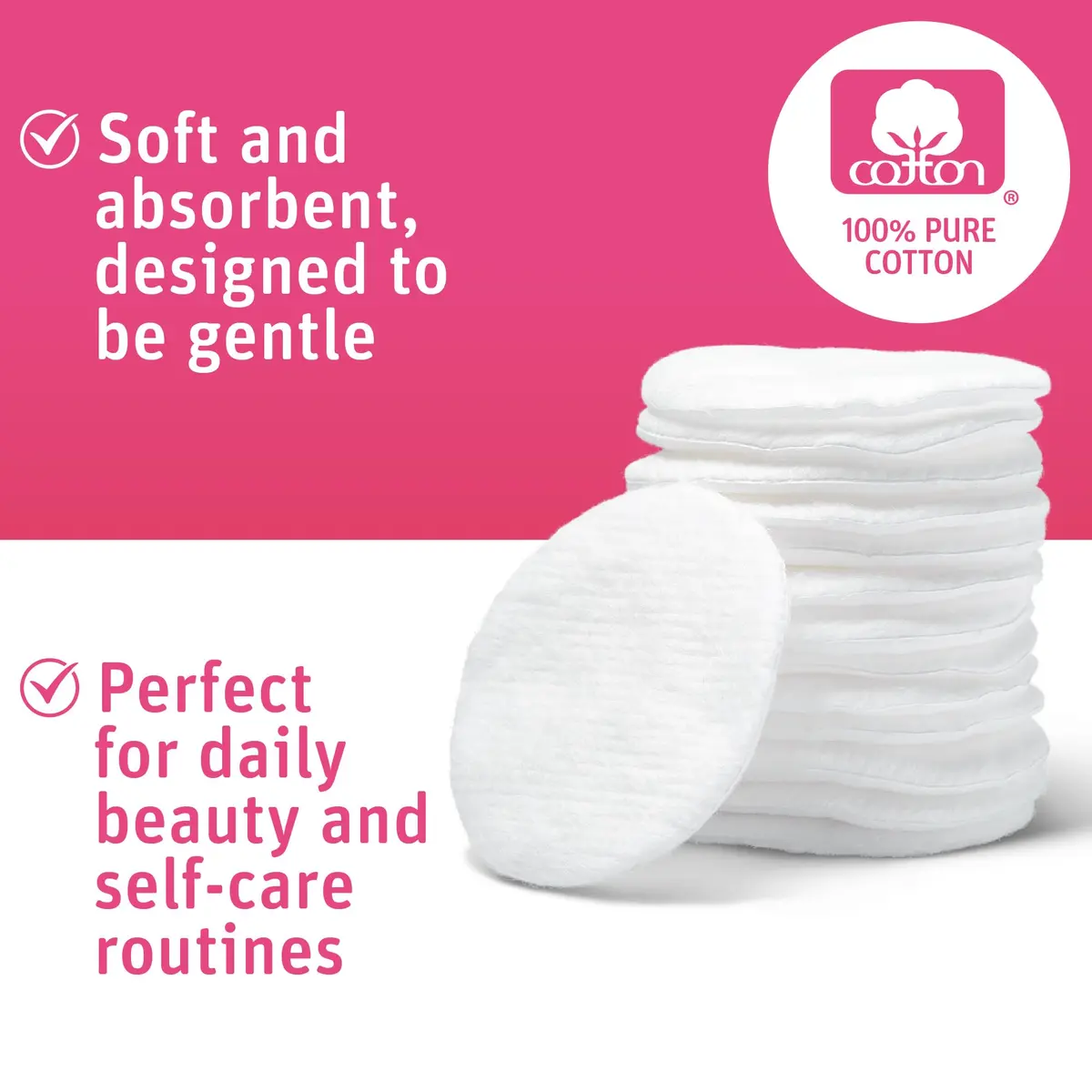 Simply Soft Cotton Rounds 300 Count | 4-Layer, Absorbent, Lint-Free for Makeup & Skincare - view 4