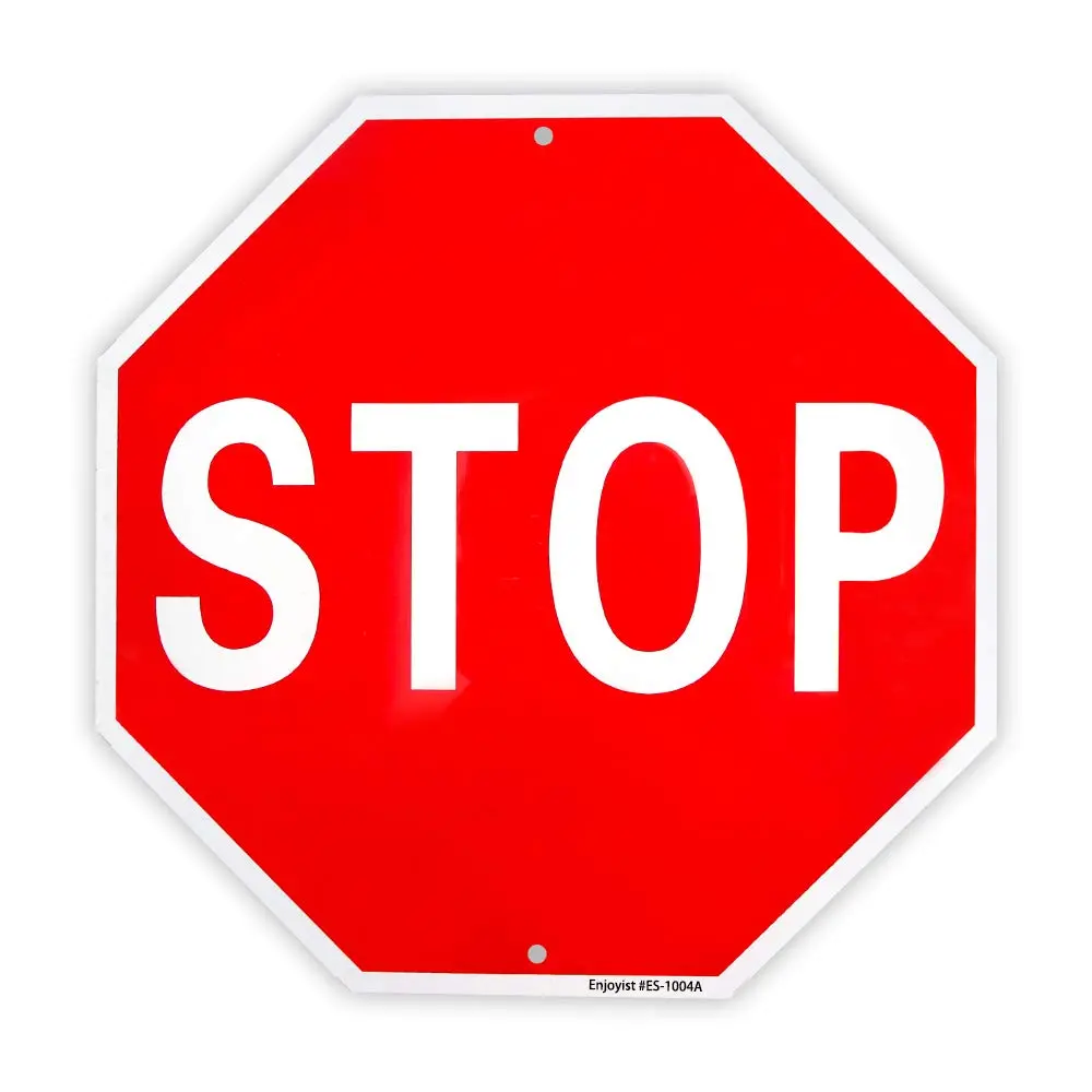 Enjoyist Stop Sign 12" x 12" (30cm x 30cm) 40 Mil Rust-Free Aluminum | Reflective UV Protected Weatherproof Warning Sign - main product image