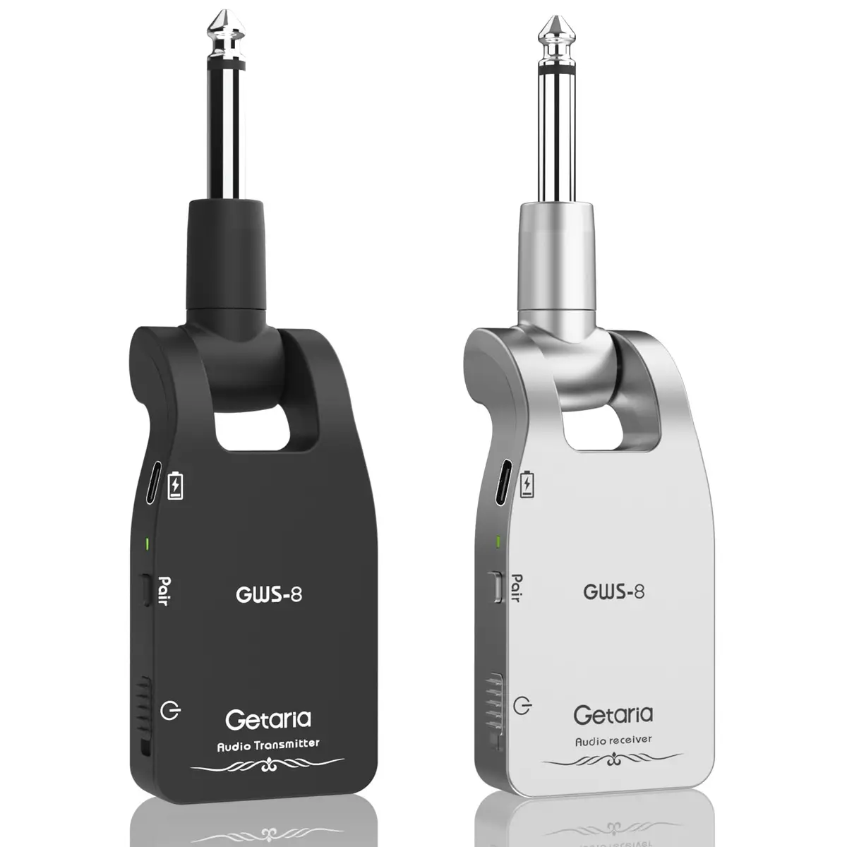 Getaria GWS-8 Wireless Guitar System Transmitter Receiver Set | 2.4GHz Uncompressed Signal, 100ft Range, Rechargeable - main product image