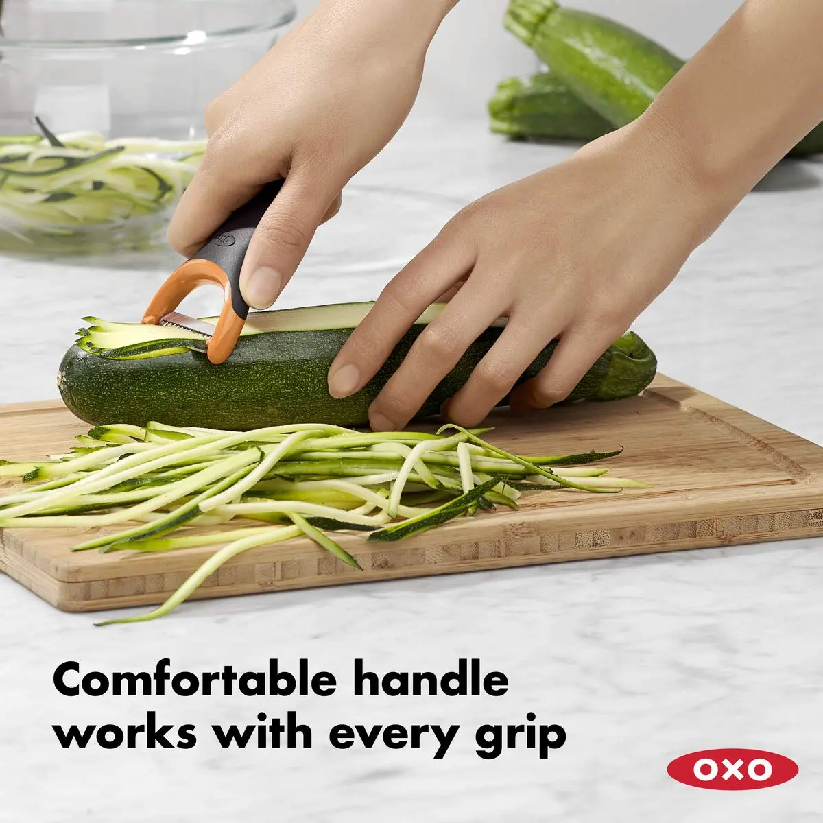 OXO Good Grips Julienne Prep Peeler | Creates Precise Vegetable Strips for Healthy Dishes - view 4