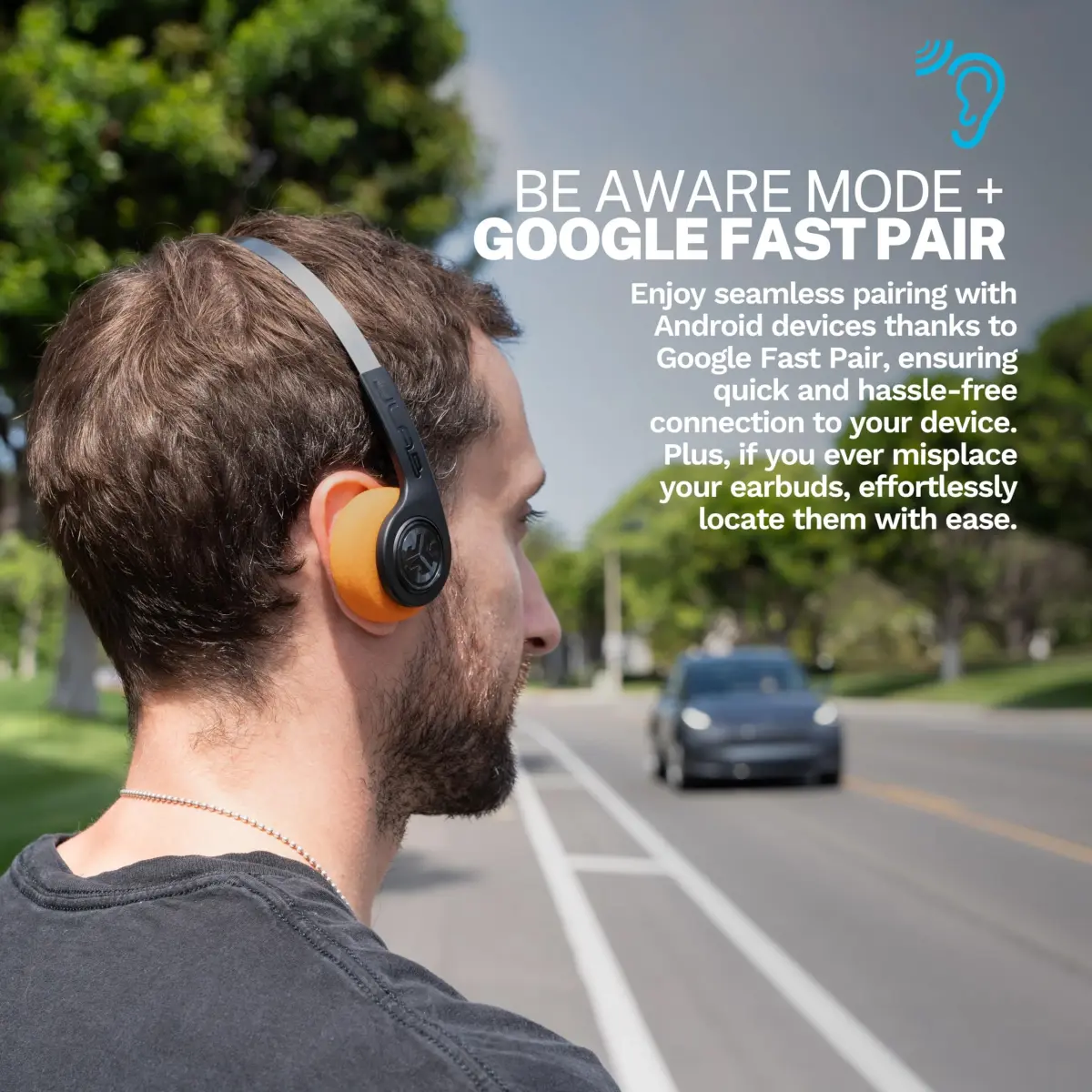 JLab Rewind 2 Retro Wireless On-Ear Headphones | 20+ Hour Playtime, EQ3 Sound, Google Fast Pair - view 6
