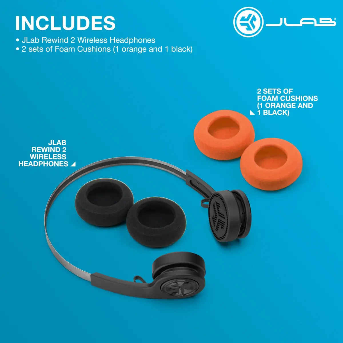 JLab Rewind 2 Retro Wireless On-Ear Headphones | 20+ Hour Playtime, EQ3 Sound, Google Fast Pair - view 7