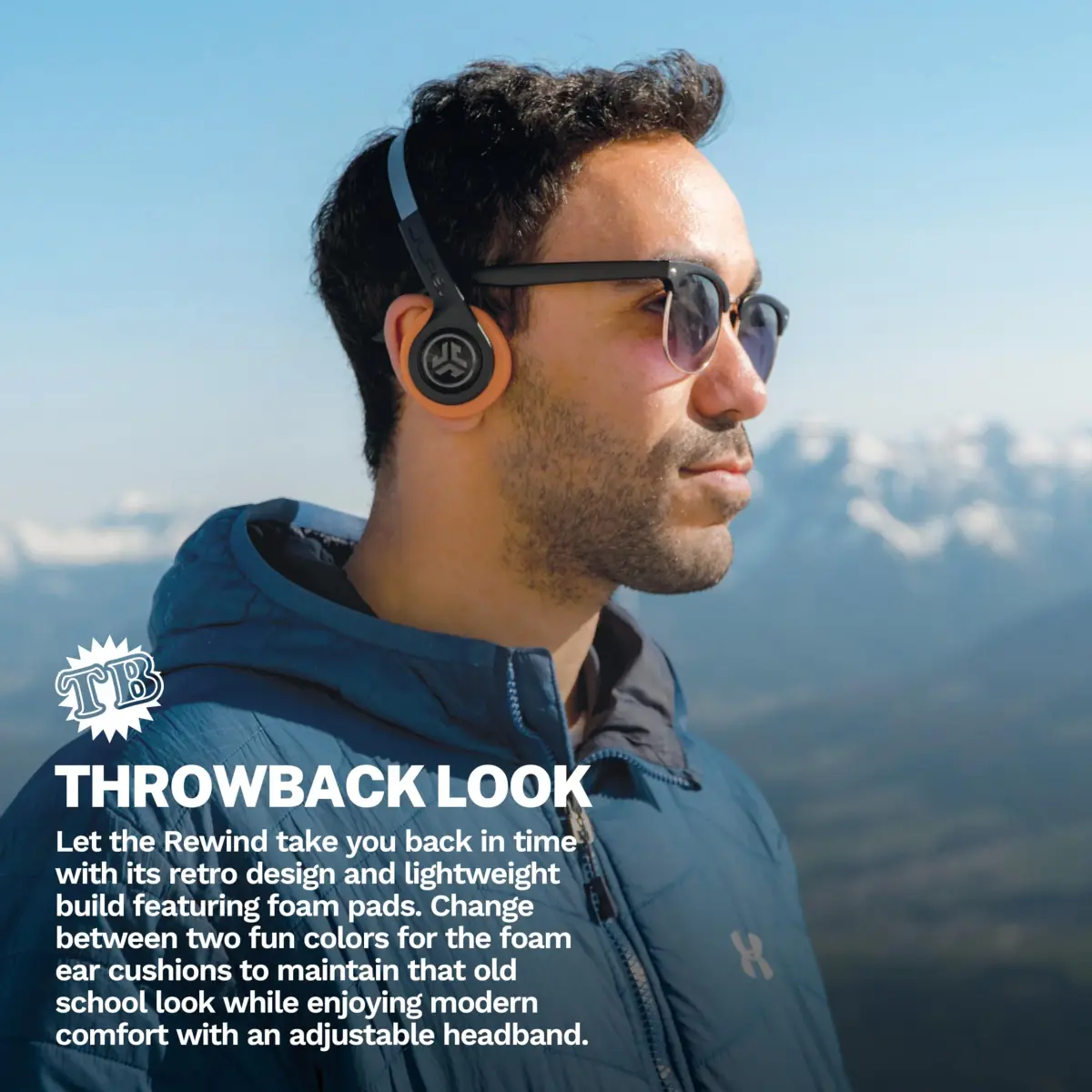 JLab Rewind 2 Retro Wireless On-Ear Headphones | 20+ Hour Playtime, EQ3 Sound, Google Fast Pair - view 3