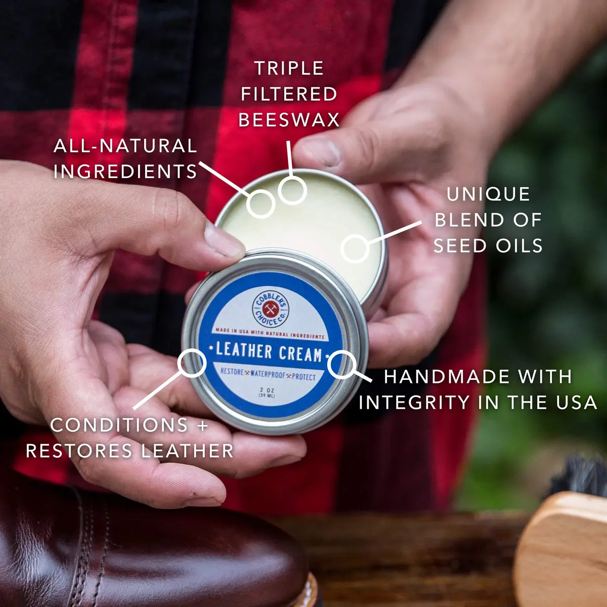 Cobbler's Choice Leather Cream - Deep Condition & Protect Shoes, Boots & Bags with Beeswax (59 ml) - view 3