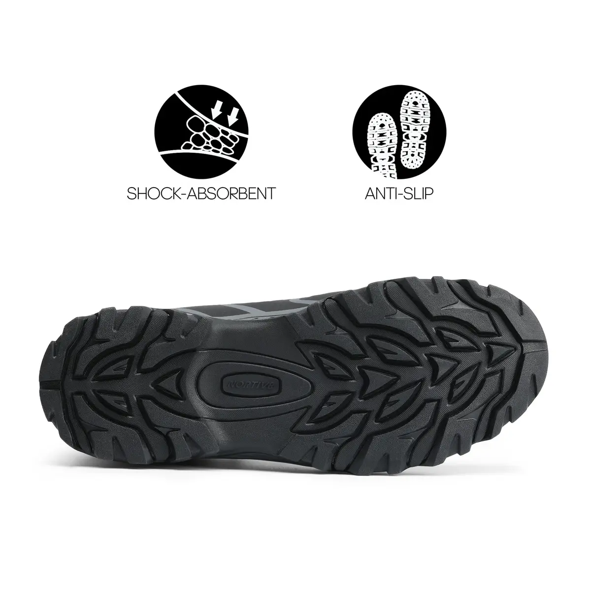 NORTIV 8 Men's Waterproof Hiking Shoes Low Top Black/Dark/Grey 23.6cm (9.3in) - view 6