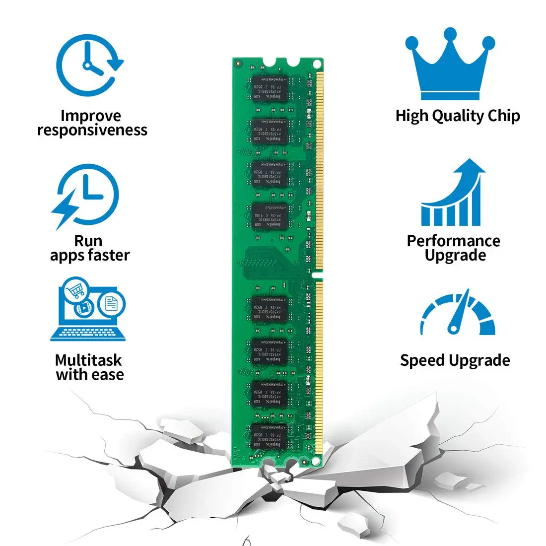 motoeagle 4GB (2x2GB) DDR2 667MHz UDIMM RAM Kit | PC2-5300U Desktop Memory Modules - view 5