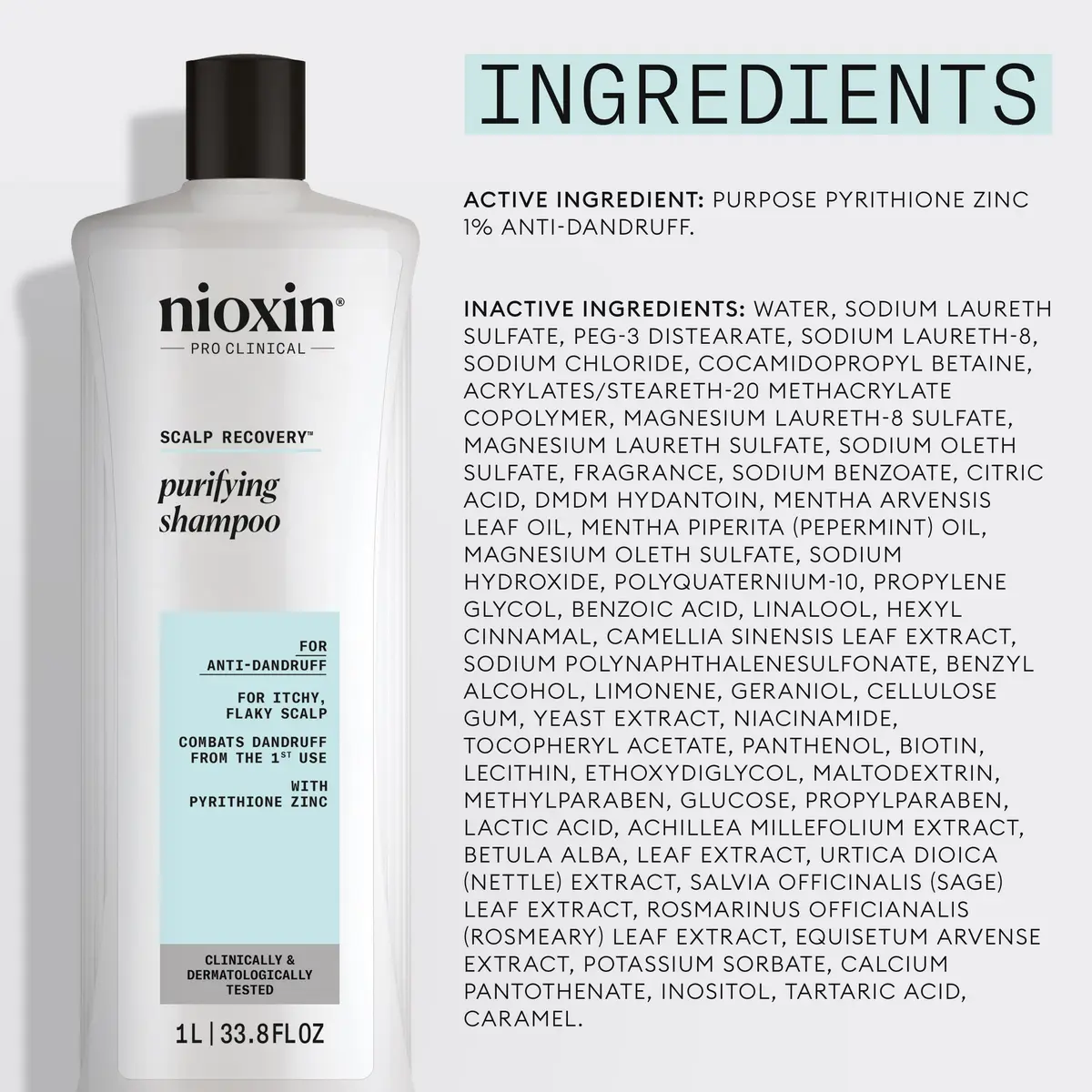 NIOXIN Scalp Recovery Purifying Shampoo 33.8 Fl Oz | For Itchy, Flaky Scalp Relief - view 7