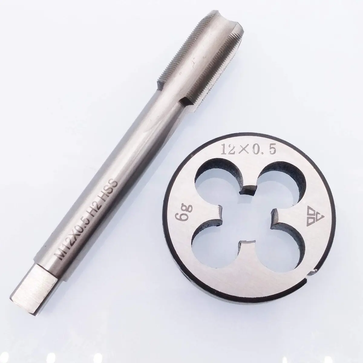 Yodaoke HSS M12 x 0.5mm Threading Die & Tap Set | Metric Right Hand, 80mm Tap & 38mm Die Diameter (110c) - view 2