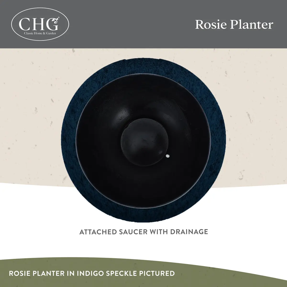 Classic Home & Garden GROWSCAPE Rosie Planter Bowl, 10” Earth | Weather-Resistant Resin with Drainage - view 3