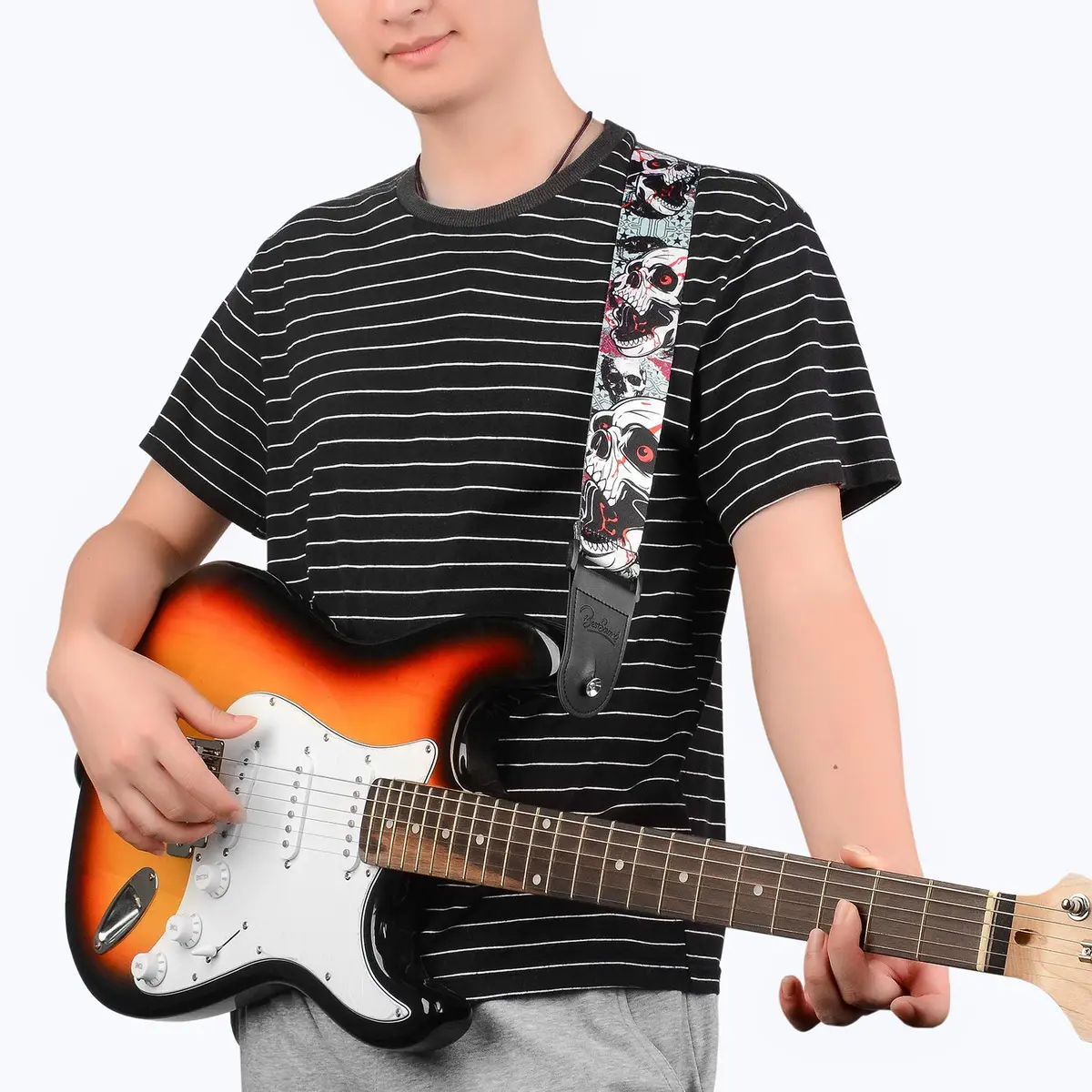 BestSounds Skull Guitar Strap & Leather Ends | Adjustable 85-150cm | Comfortable & Durable - view 6