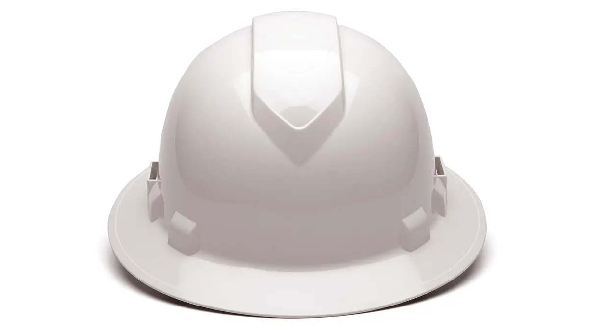 Ridgeline Full Brim Vented Hard Hat with 4-Point Ratchet Suspension, White | ANSI Z89.1 Type I Class C - view 2