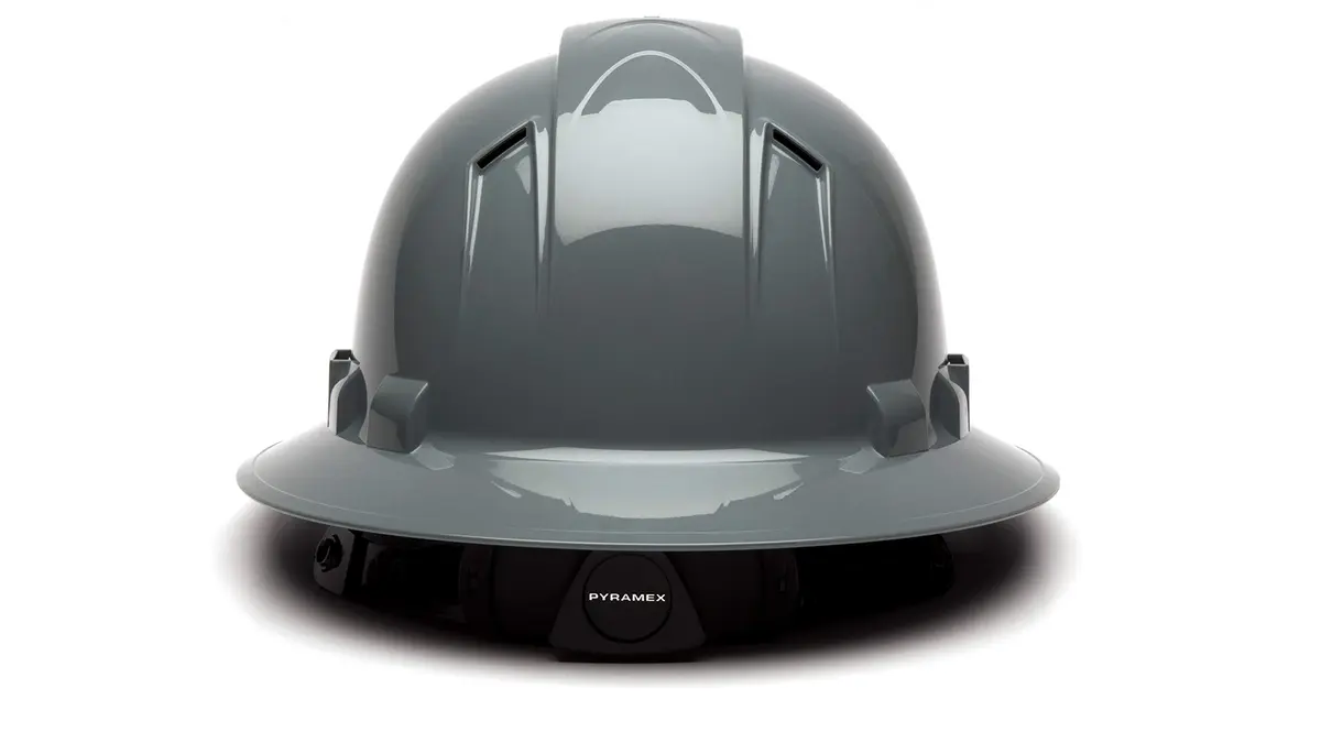 Ridgeline Full Brim Hard Hat 4 Point Ratchet Slate Gray | Vented Construction Helmet with ANSI Z89.1 Type I Class C - view 4