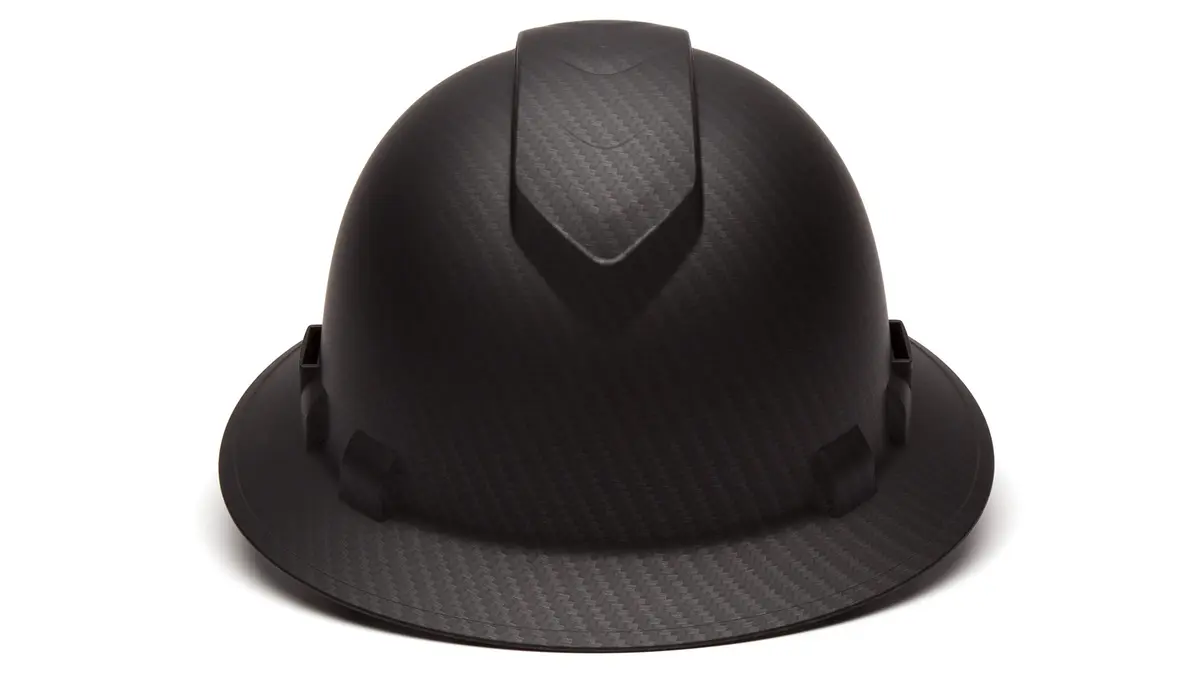 Ridgeline Matte Black Graphite Pattern Full Brim Vented Hard Hat with 4-Point Ratchet Suspension (25.4 cm L x 22.9 cm W x 17.8 cm H) - view 2