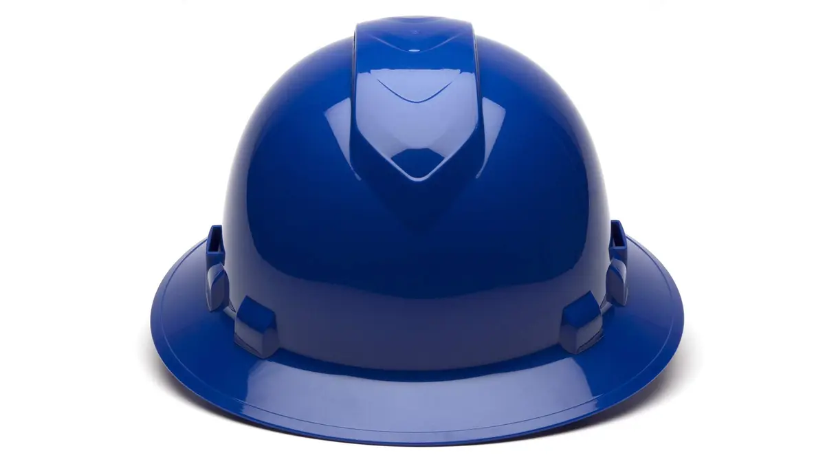 Ridgeline Blue Full Brim Vented Hard Hat with 4-Point Ratchet Suspension | ANSI Z89.1 Type 1 Class C - view 2
