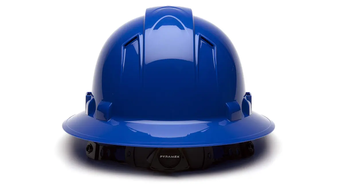 Ridgeline Blue Full Brim Vented Hard Hat with 4-Point Ratchet Suspension | ANSI Z89.1 Type 1 Class C - view 4