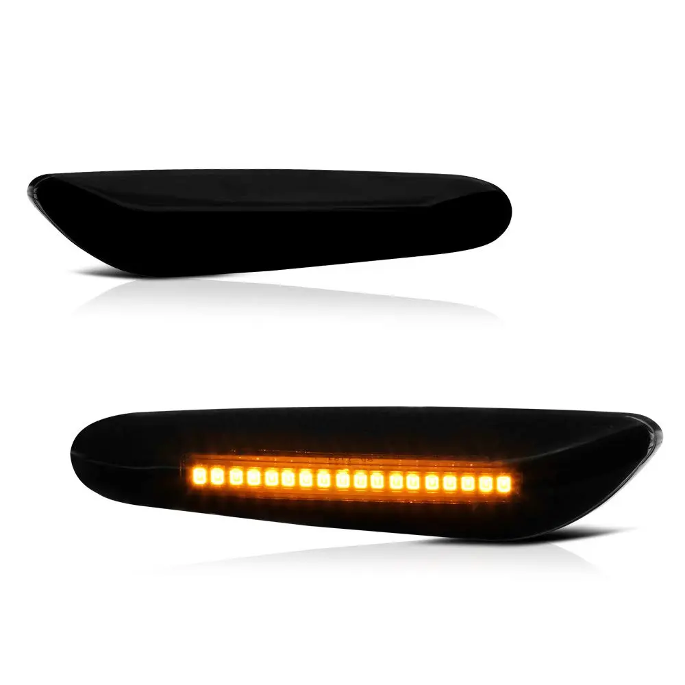 VIPMOTOZ Dark Smoked Lens Full LED Side Marker Light for BMW E82 E88 E90 E91 E92 E93 E60 E61 E83 | Bright, Plug & Play - main product image