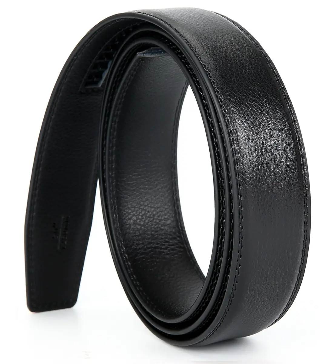 Nelbons Men's 3.5cm Ratchet Belt Strap, Adjustable Waist 130cm (44") | Genuine Leather Replacement Belt for 40mm Buckles - main product image