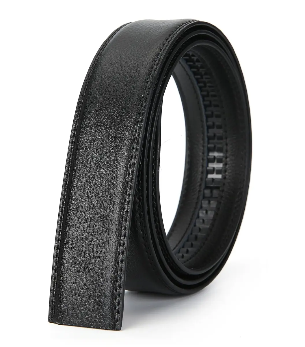 Nelbons Men's 3.5cm Ratchet Belt Strap, Adjustable Waist 130cm (44") | Genuine Leather Replacement Belt for 40mm Buckles - view 2