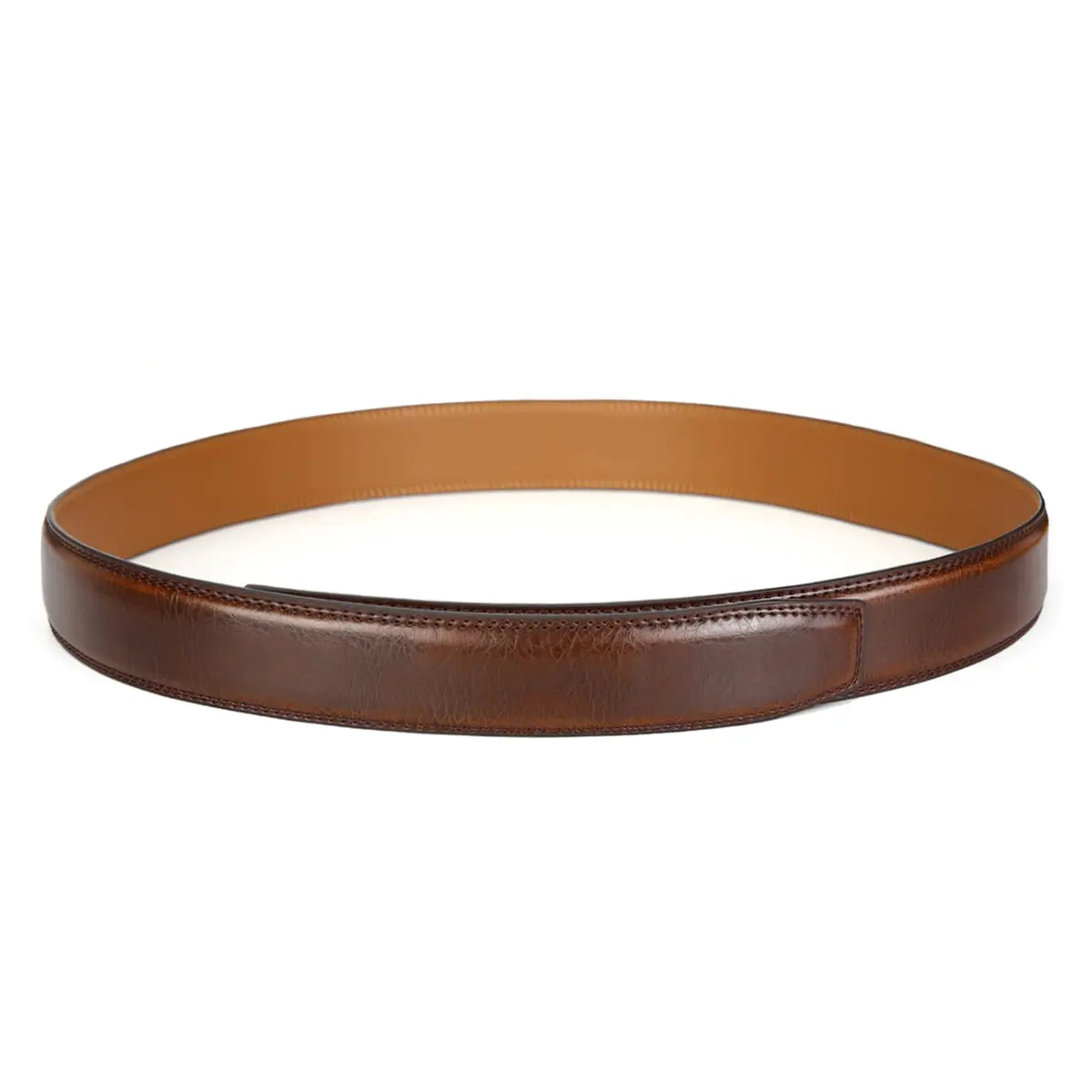 Nelbons 35mm (1.38") Men's Ratchet Belt Strap - Coffee - Adjustable to 44" Waist | Genuine Leather Replacement Strap - view 4