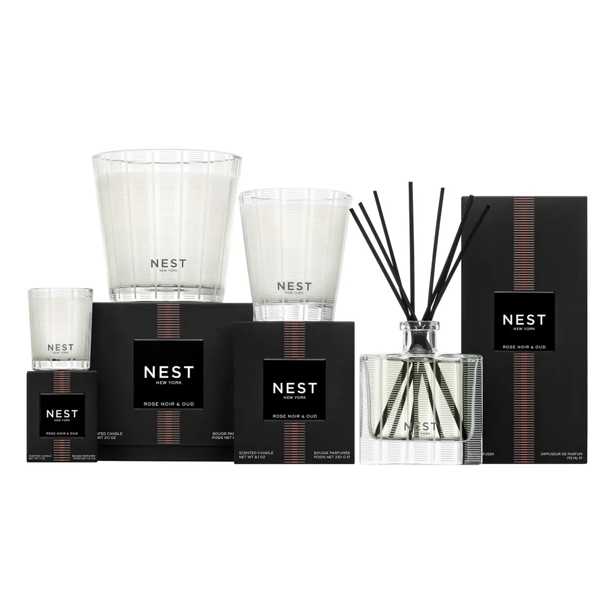NEST New York Scented Votive Candle, Rose Noir & Oud | Elegant Glass Vessel, 2 oz, Vegan & Cruelty-Free - view 6