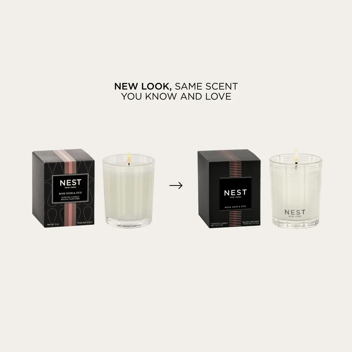 NEST New York Scented Votive Candle, Rose Noir & Oud | Elegant Glass Vessel, 2 oz, Vegan & Cruelty-Free - view 2