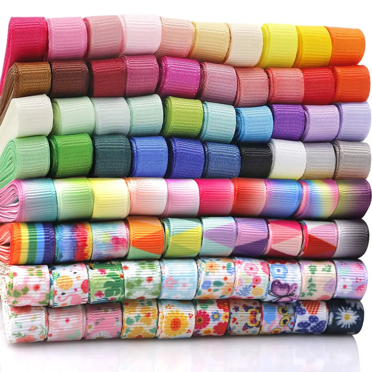 QingHan 3/8" Grosgrain Ribbon 160yd (480ft) | 80 Vibrant Colors for Crafts & Gift Wrapping - main product image