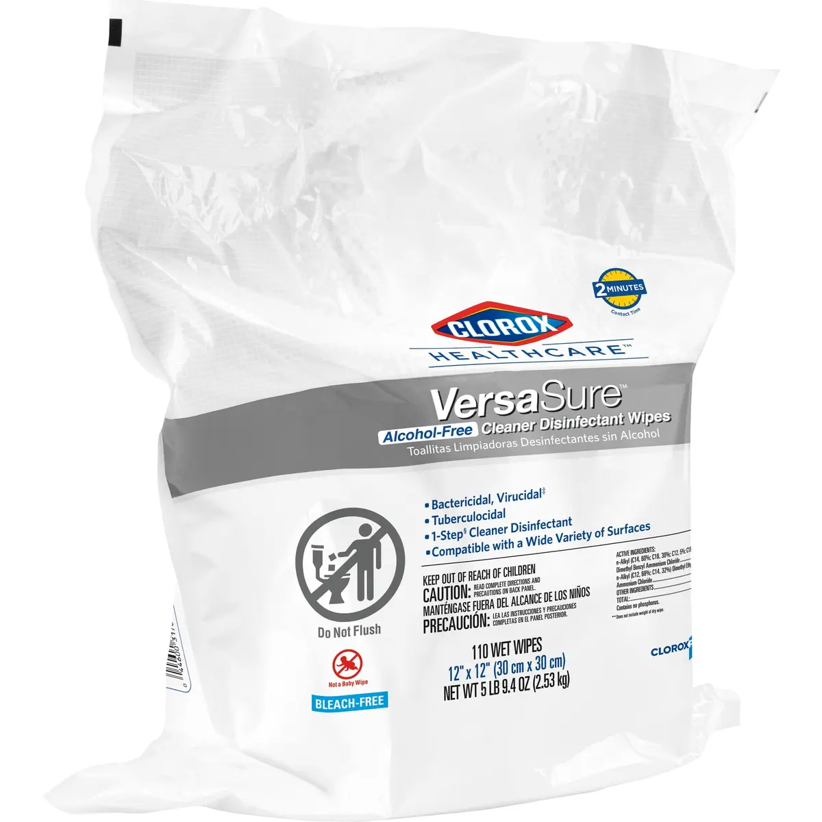 Clorox VersaSure Disinfectant Wipes 110 Count Refill | Alcohol-Free, Hospital-Grade Surface Cleaner (70-120c) - view 9