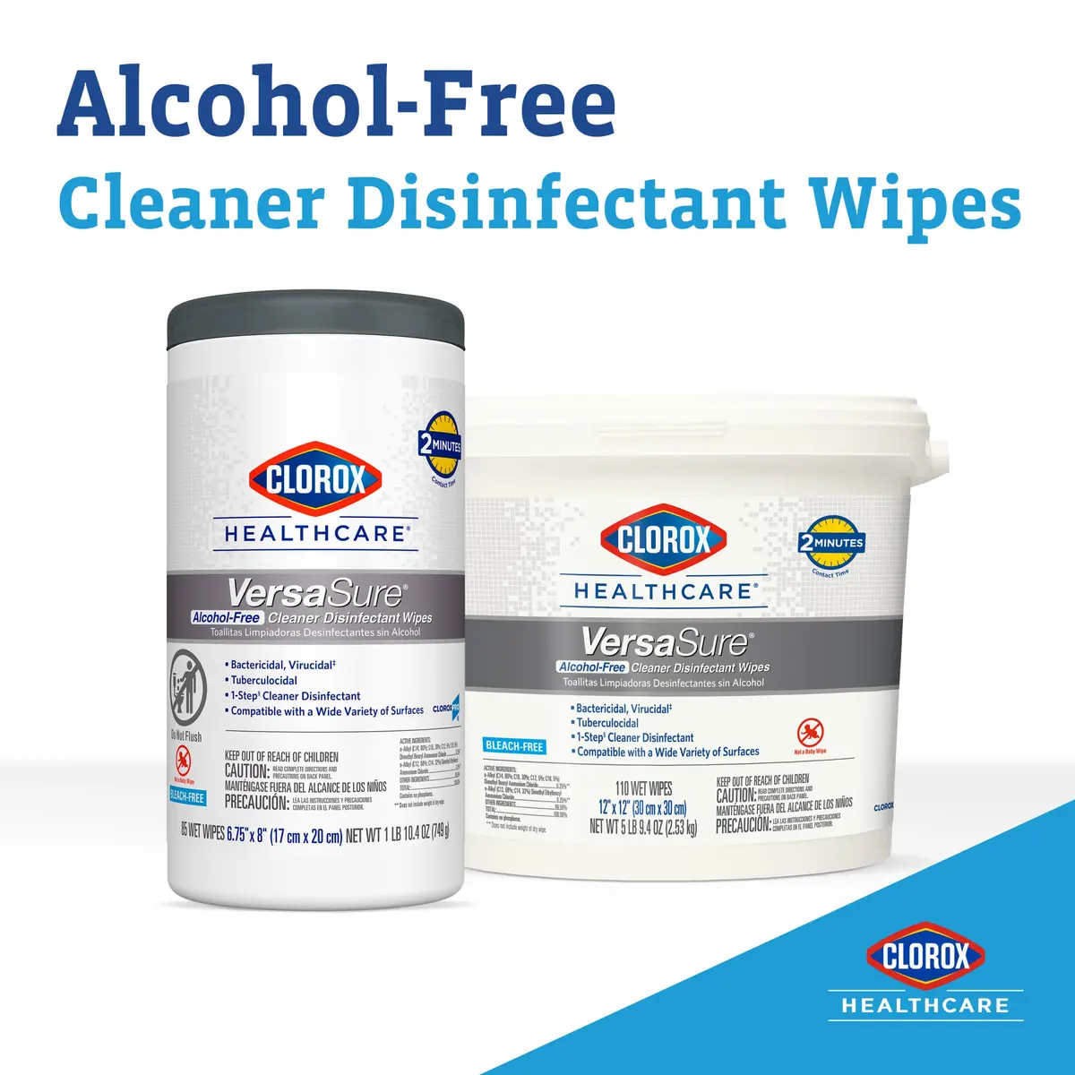 Clorox VersaSure Disinfectant Wipes 110 Count Refill | Alcohol-Free, Hospital-Grade Surface Cleaner (70-120c) - view 2